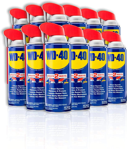 WD-40 Classic Formula, Multi-Use Product, Lubricates & Protects Metal from Rust & Corrosion, Drives Out Moisture & Frees Grease & Grime from Multiple Surfaces, 12 OZ [12-Pack]