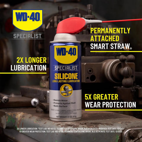 WD-40 Specialist Silicone Lubricant with Smart Straw Sprays 2 Ways, Twin-Pack, 11 OZ