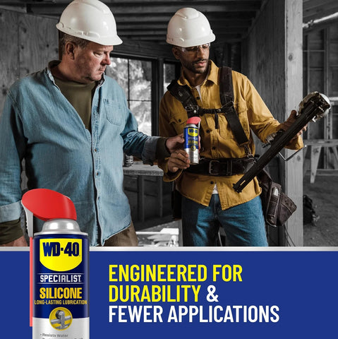 WD-40 Specialist Silicone Lubricant with Smart Straw Sprays 2 Ways, Twin-Pack, 11 OZ, [12-Pack]