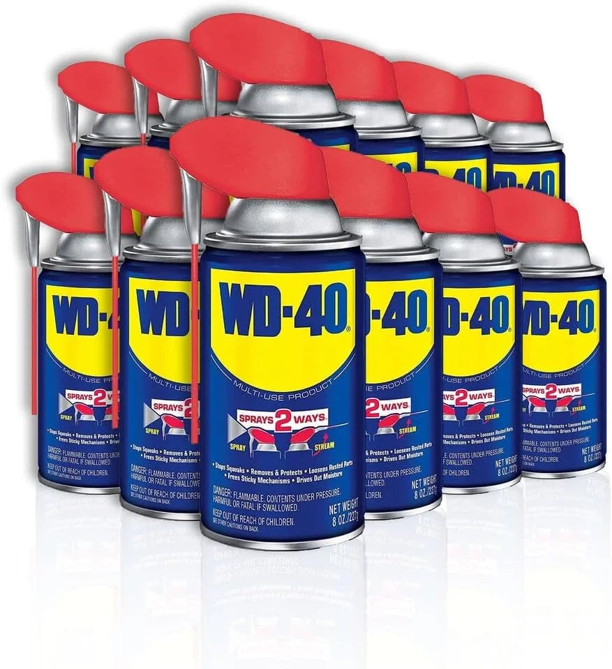 WD-40 Multi-Use Product with Smart Straw Sprays 2 Ways, 8 OZ [12-Pack]