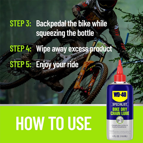 WD-40 Specialist Bike Dry Chain Lube, 4 OZ | bike-oils