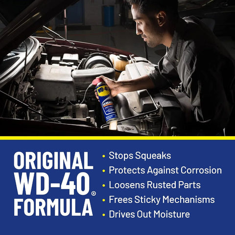 WD-40 Original Formula, Multi-Use Product, EZ-Reach Flexible Straw, 14.4 OZ [Twin-Pack]