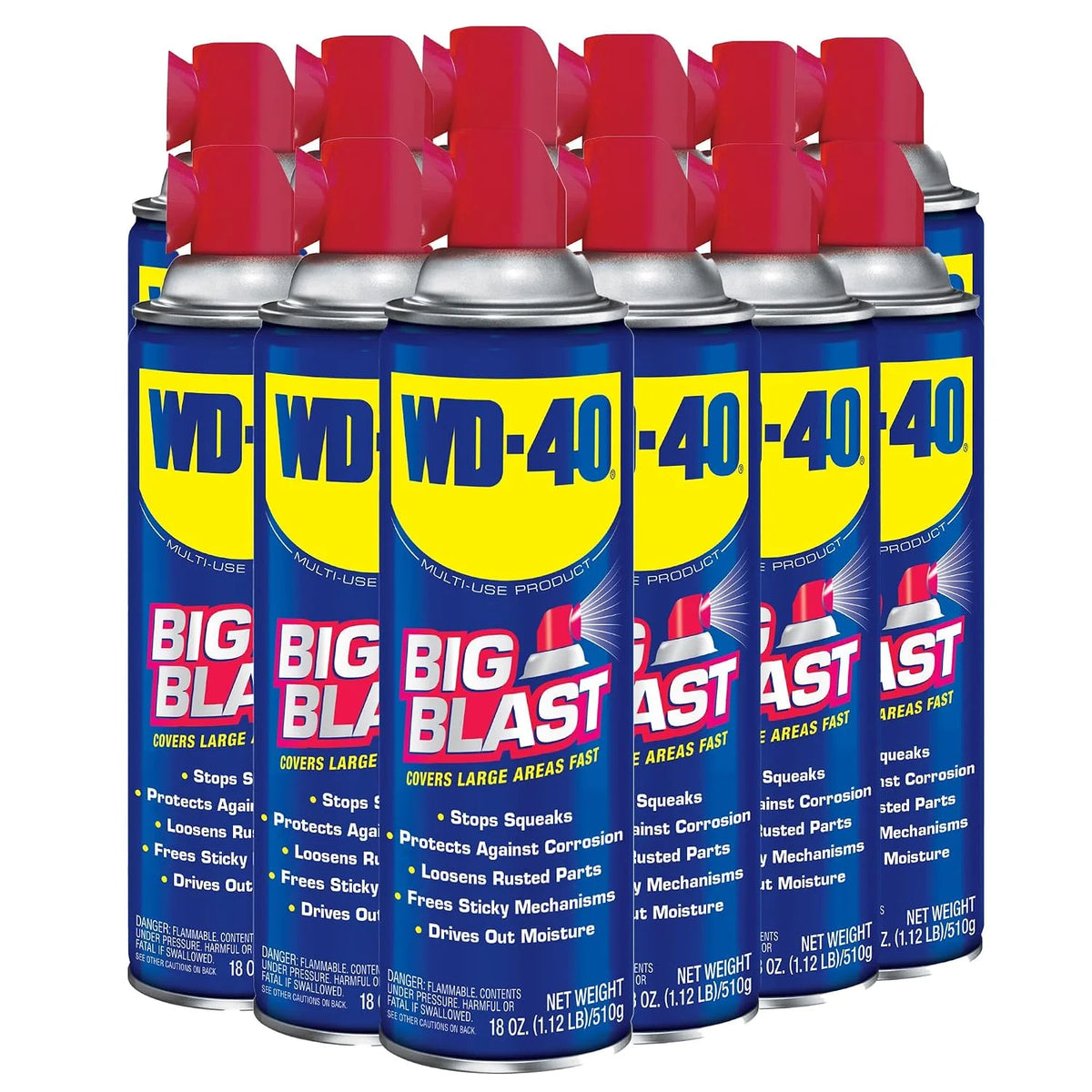 WD-40 Original Formula, Multi-Use Product with Big-Blast Spray, 18 OZ [12-Pack]