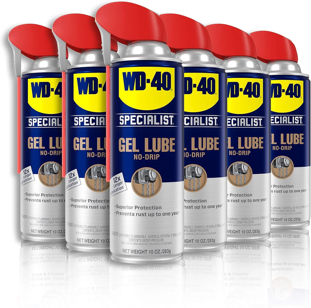 WD-40 Specialist Gel Lube with SMART STRAW SPRAYS 2 WAYS, 10 OZ [6-Pack]